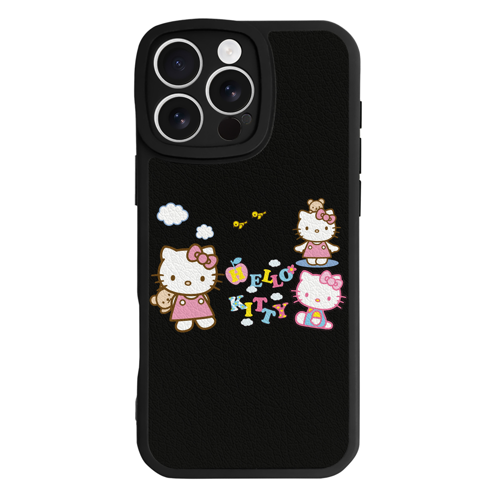 （画像用） Hello Kitty ハローキティ 【iPhone 16シリーズ対応】シリコンスマホケース（レザー調） 材質：シリコン